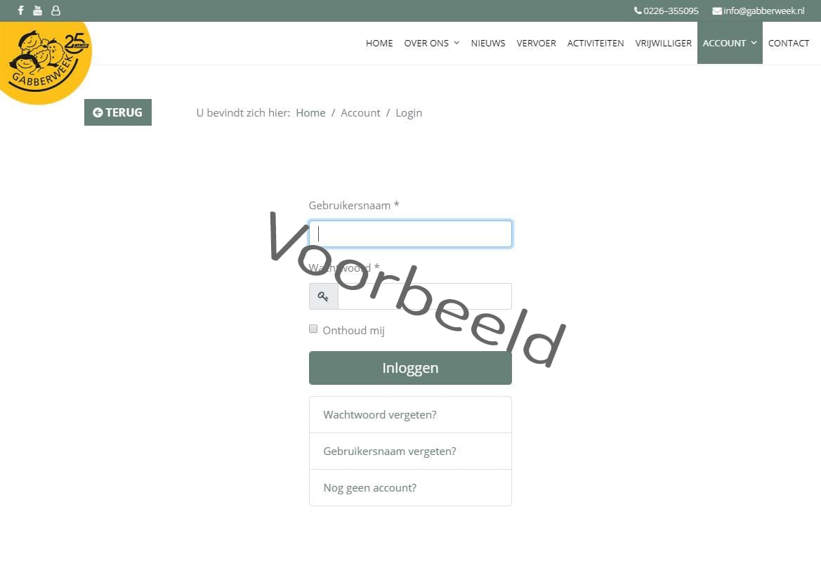 gabberweek stappenplan login