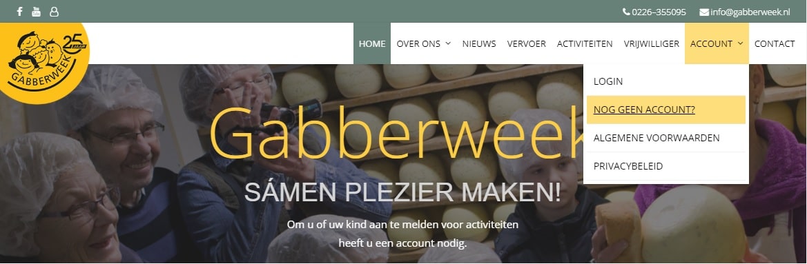 gabberweek stappenplan nog geen account